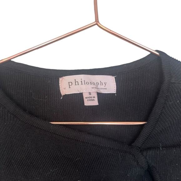 Philosophy Black Peekaboo Long Sleeve Sweater - Size Small - Picture 5 of 6